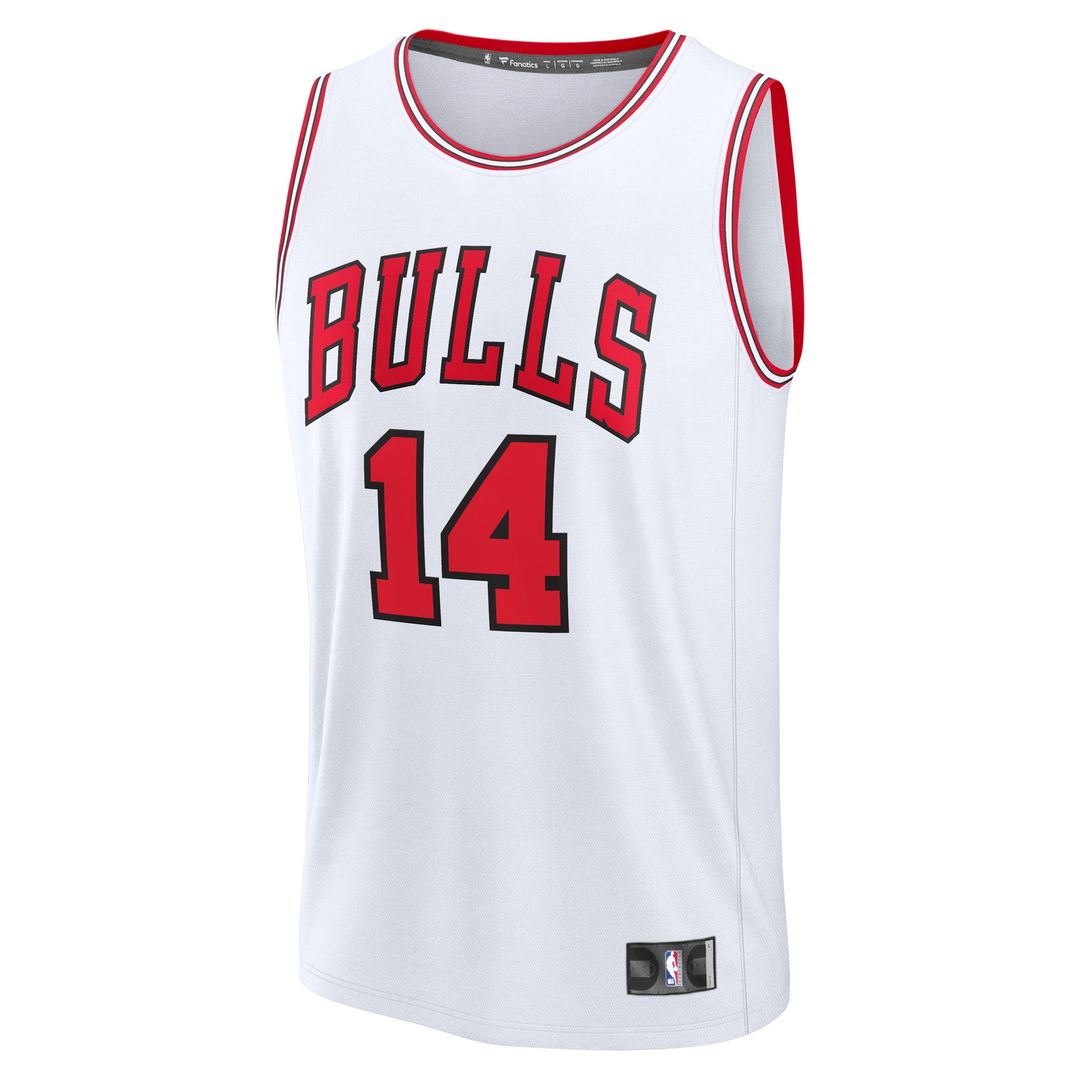 Matas Buzelis Chicago Bulls Fanatics Youth Fast Break Replica Player Jersey - Association - White Edition Official NBA Team Apparel Basketball Fan Gea