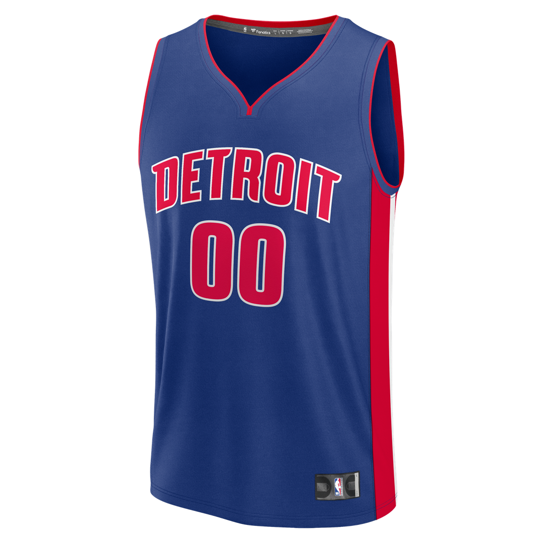 Detroit Pistons Fanatics Youth Fast Break Custom Jersey - Icon Edition - Blue Official NBA Team Apparel Basketball Fan Gear