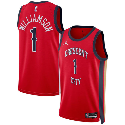 Zion Williamson New Orleans Pelicans Jordan Brand Unisex Swingman Jersey - Statement Edition - Red Official NBA Team Apparel Basketball Fan Gear