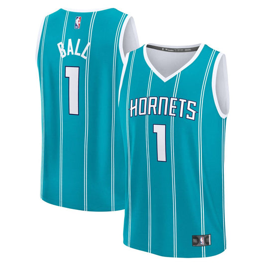 LaMelo Ball Charlotte Hornets Fanatics Fast Break Replica Player Jersey - Icon Edition - Teal Official NBA Team Apparel Basketball Fan Gear