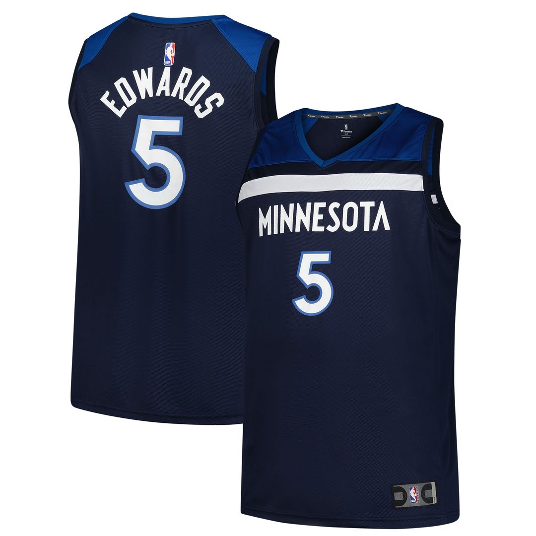 Anthony Edwards Minnesota Timberwolves Fanatics Big & Tall Fast Break Jersey - Icon Edition - Navy Official NBA Team Apparel Basketball Fan Gear