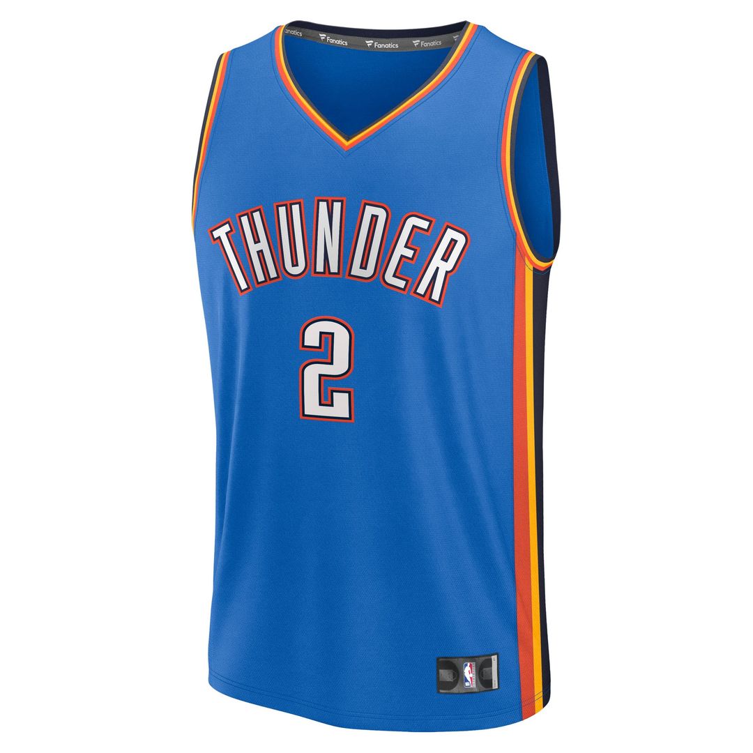 Shai Gilgeous-Alexander Oklahoma City Thunder Fanatics Youth Fast Break Replica Player Jersey - Icon Edition - Blue Official NBA Team Apparel Basketba