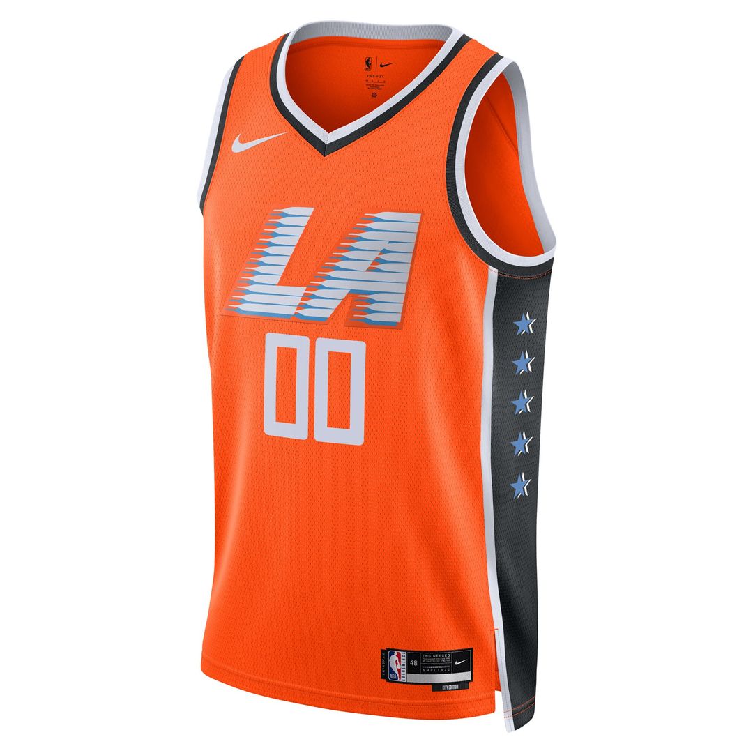 LA Clippers Nike Unisex 2025/26 City Edition Swingman Custom Jersey - Orange Official NBA Team Apparel Basketball Fan Gear