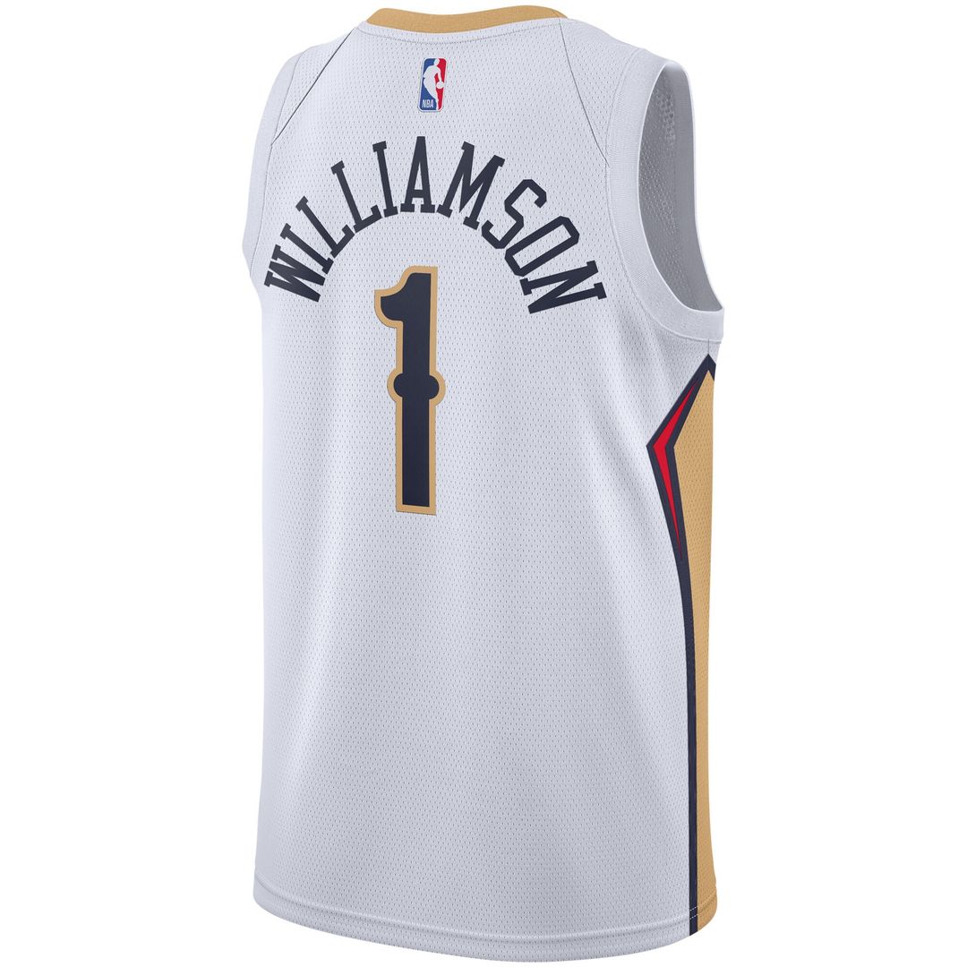 Zion Williamson New Orleans Pelicans Nike 2019/2020 Swingman Jersey - Association Edition - White Official NBA Team Apparel Basketball Fan Gear