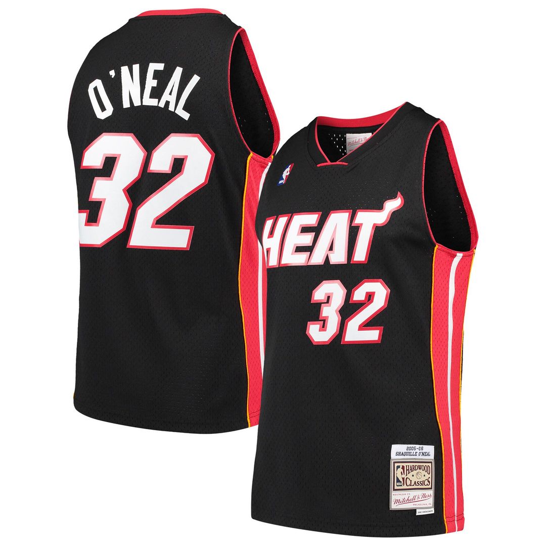 Shaquille O'Neal Miami Heat Mitchell & Ness Hardwood Classics Swingman Jersey - Black Official NBA Team Apparel Basketball Fan Gear