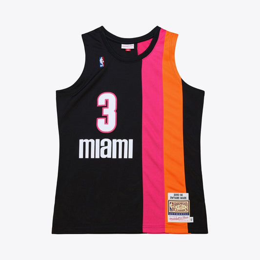 Dwyane Wade Miami Heat Mitchell & Ness 2005-06 Hardwood Classics Authentic Jersey - Black Official NBA Team Apparel Basketball Fan Gear