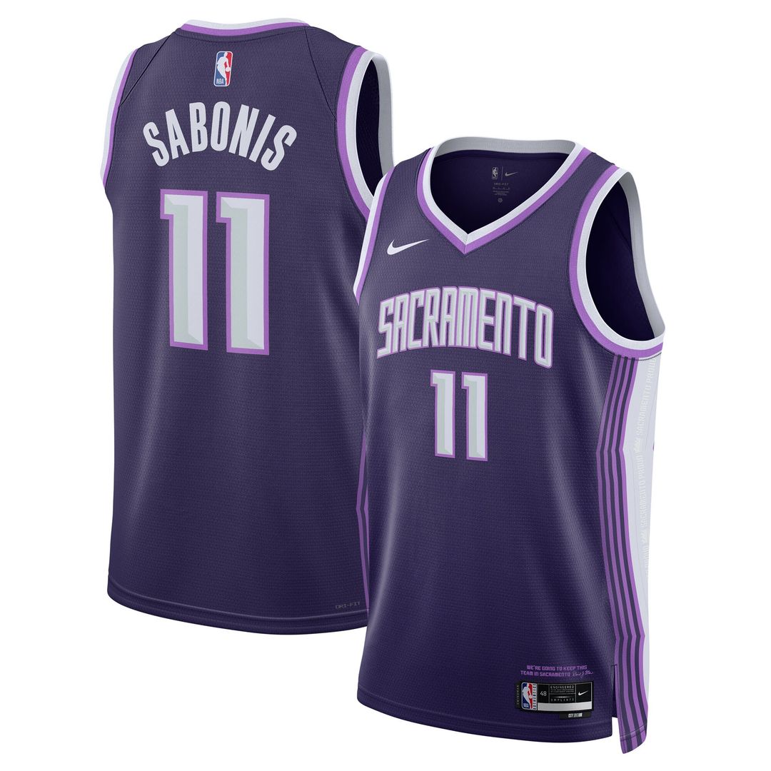 Domantas Sabonis Sacramento Kings Nike Unisex 2025/26 Swingman Jersey - Purple - City Edition Official NBA Team Apparel Basketball Fan Gear