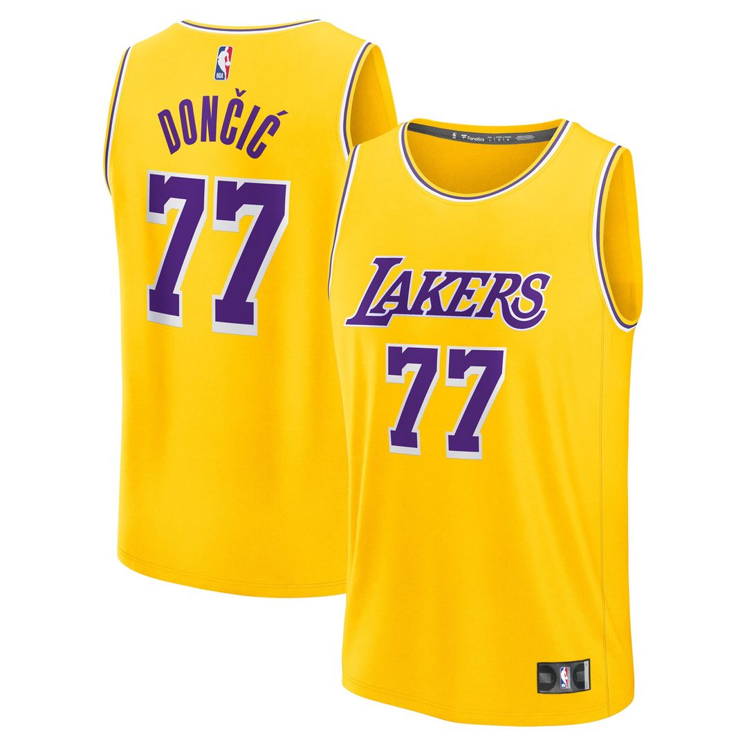 Luka Dončić Los Angeles Lakers Fanatics Big & Tall Fast Break Player Jersey - Gold - Icon Edition Official NBA Team Apparel Basketball Fan Gear