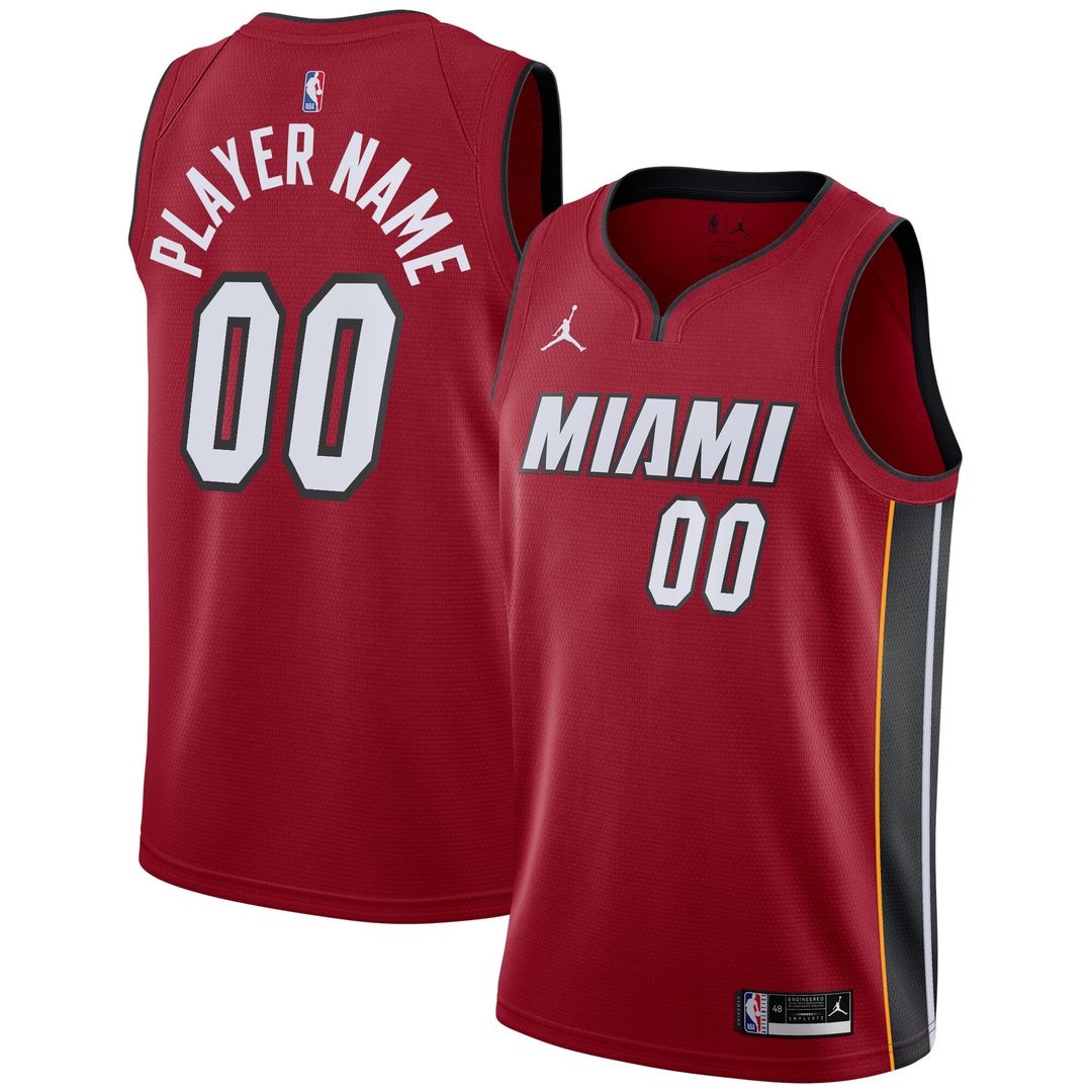 Miami Heat Jordan Brand Swingman Custom Jersey - Statement Edition - Red Official NBA Team Apparel Basketball Fan Gear
