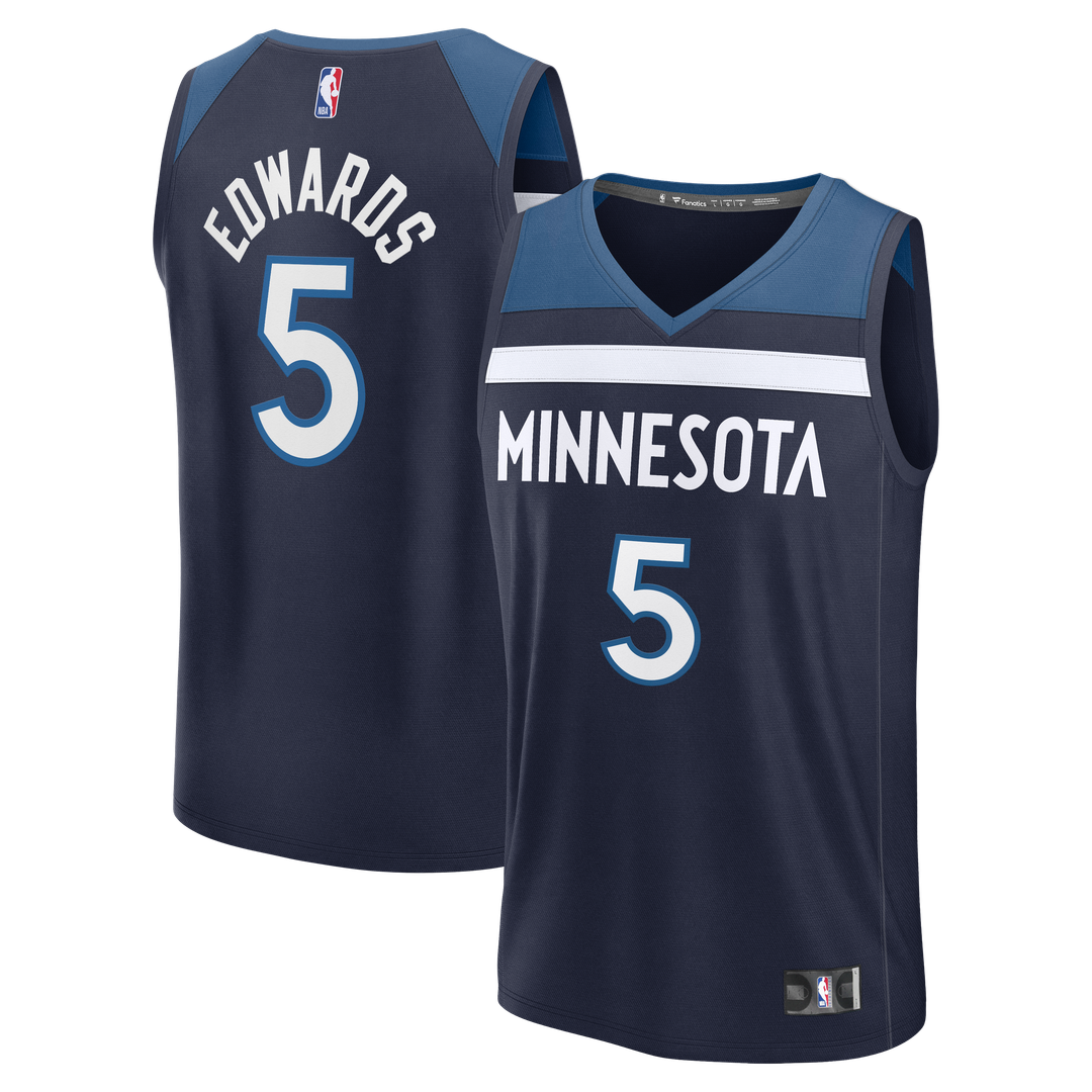 Anthony Edwards Minnesota Timberwolves Fanatics Fast Break Replica Player Jersey - Icon Edition - Navy Official NBA Team Apparel Basketball Fan Gear