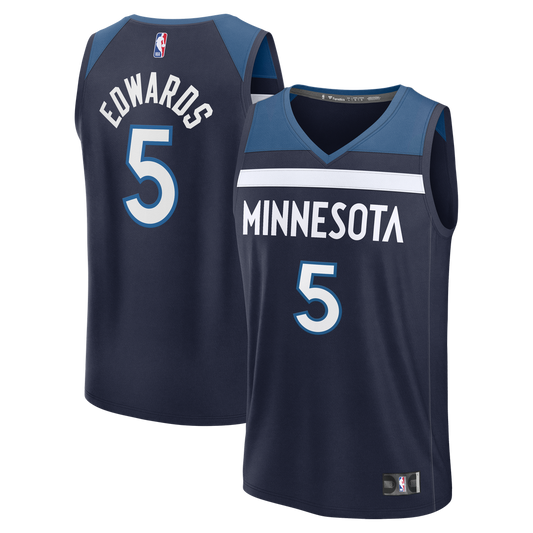 Anthony Edwards Minnesota Timberwolves Fanatics Fast Break Replica Player Jersey - Icon Edition - Navy Official NBA Team Apparel Basketball Fan Gear