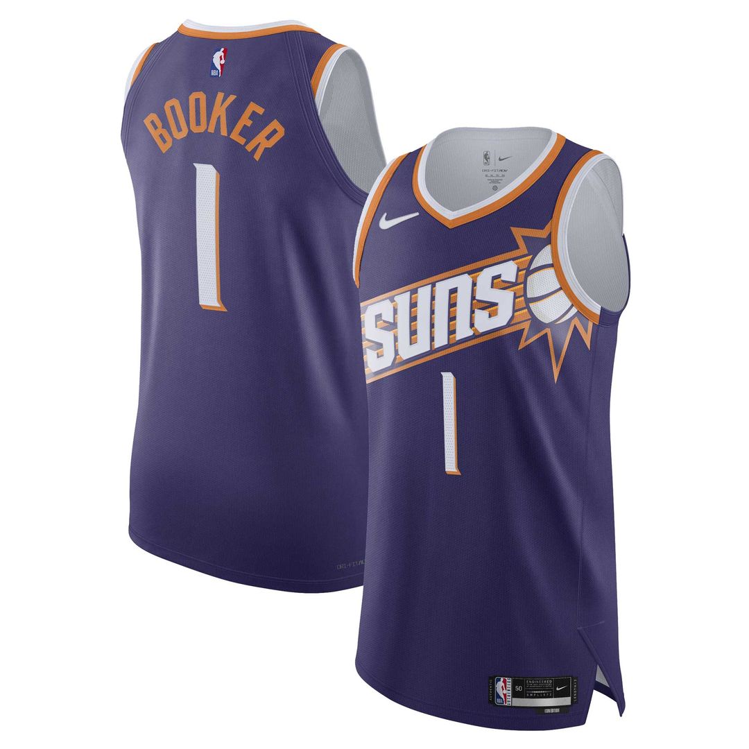 Devin Booker Phoenix Suns Nike Authentic Jersey - Icon Edition - Purple Official NBA Team Apparel Basketball Fan Gear