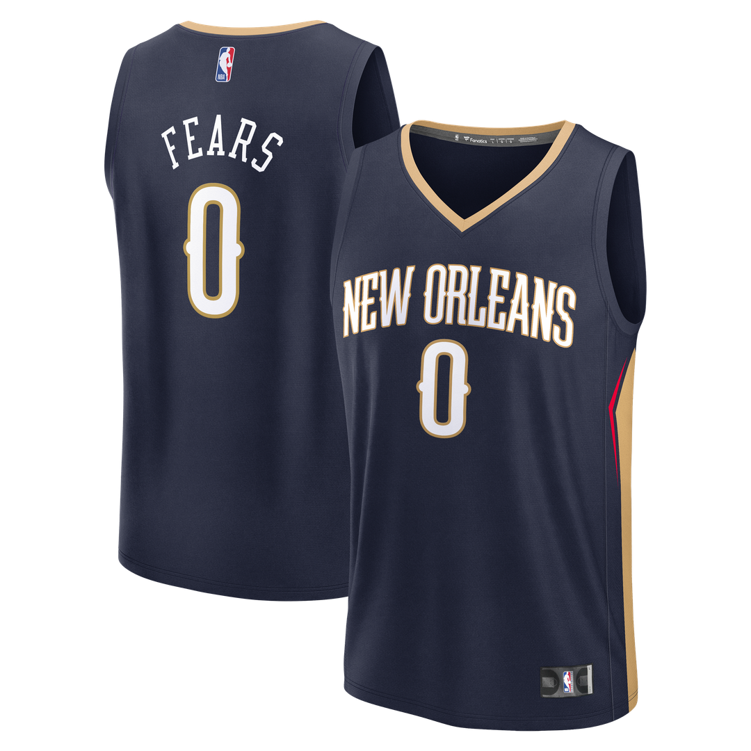 Jeremiah Fears New Orleans Pelicans Fanatics Fast Break Replica Jersey - Navy - Icon Edition Official NBA Team Apparel Basketball Fan Gear