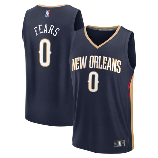 Jeremiah Fears New Orleans Pelicans Fanatics Fast Break Replica Jersey - Navy - Icon Edition Official NBA Team Apparel Basketball Fan Gear