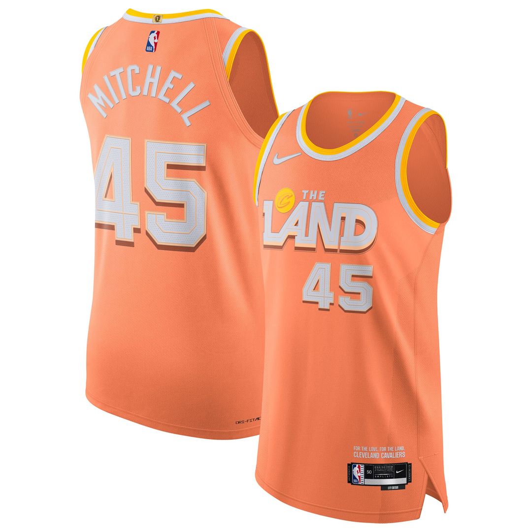 Donovan Mitchell Cleveland Cavaliers Nike Unisex 2025/26 Authentic Jersey - City Edition - Orange Official NBA Team Apparel Basketball Fan Gear