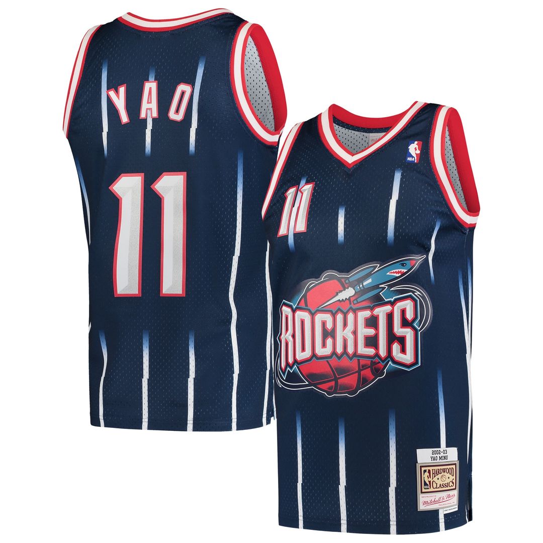 Yao Ming Houston Rockets Mitchell & Ness 2002/03 Hardwood Classics Swingman Jersey - Navy Official NBA Team Apparel Basketball Fan Gear