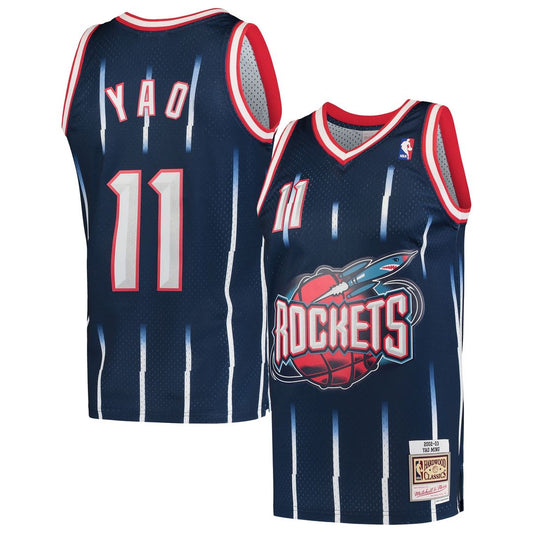 Yao Ming Houston Rockets Mitchell & Ness 2002/03 Hardwood Classics Swingman Jersey - Navy Official NBA Team Apparel Basketball Fan Gear