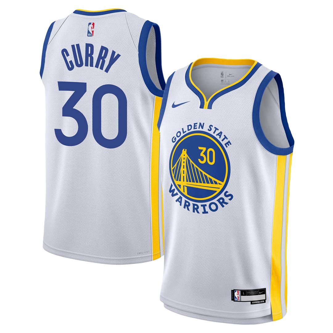 Stephen Curry Golden State Warriors Nike Youth Swingman Jersey - Association Edition - White Official NBA Team Apparel Basketball Fan Gear