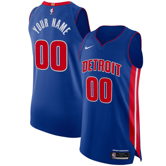 Detroit Pistons Nike Authentic Custom Jersey Blue - Icon Edition Official NBA Team Apparel Basketball Fan Gear