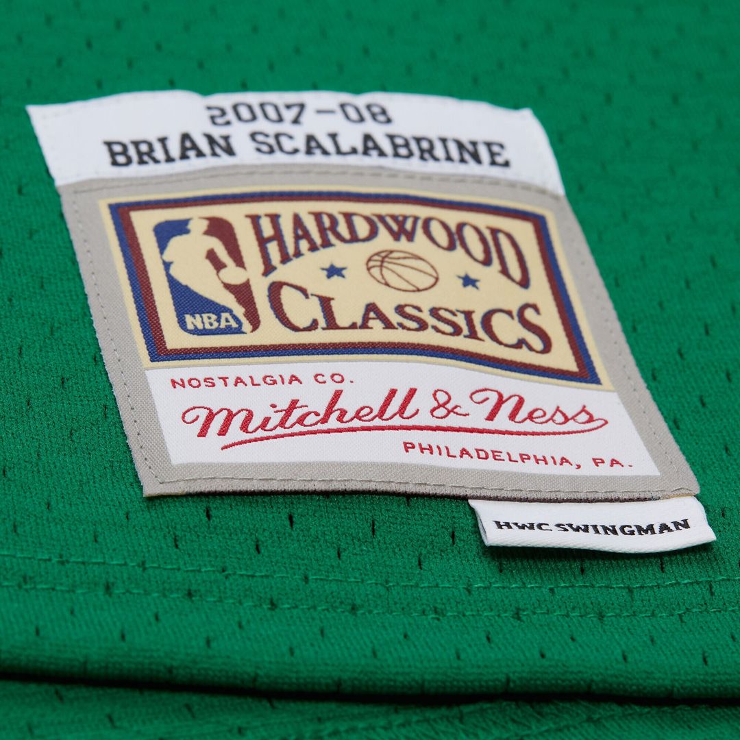 Brian Scalabrine Boston Celtics Mitchell & Ness 2007/08 Hardwood Classics Swingman Jersey - Kelly Green Official NBA Team Apparel Basketball Fan Gear