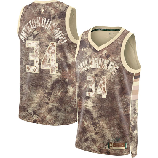 Giannis Antetokounmpo Milwaukee Bucks Nike Unisex Select Series Swingman Jersey - Brown Official NBA Team Apparel Basketball Fan Gear