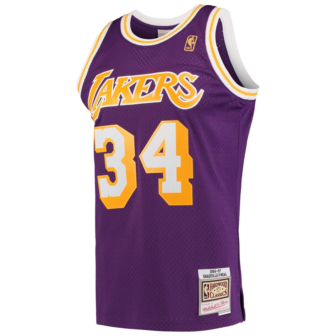 Shaquille O'Neal Los Angeles Lakers Mitchell & Ness Hardwood Classics Swingman Jersey - Purple Official NBA Team Apparel Basketball Fan Gear