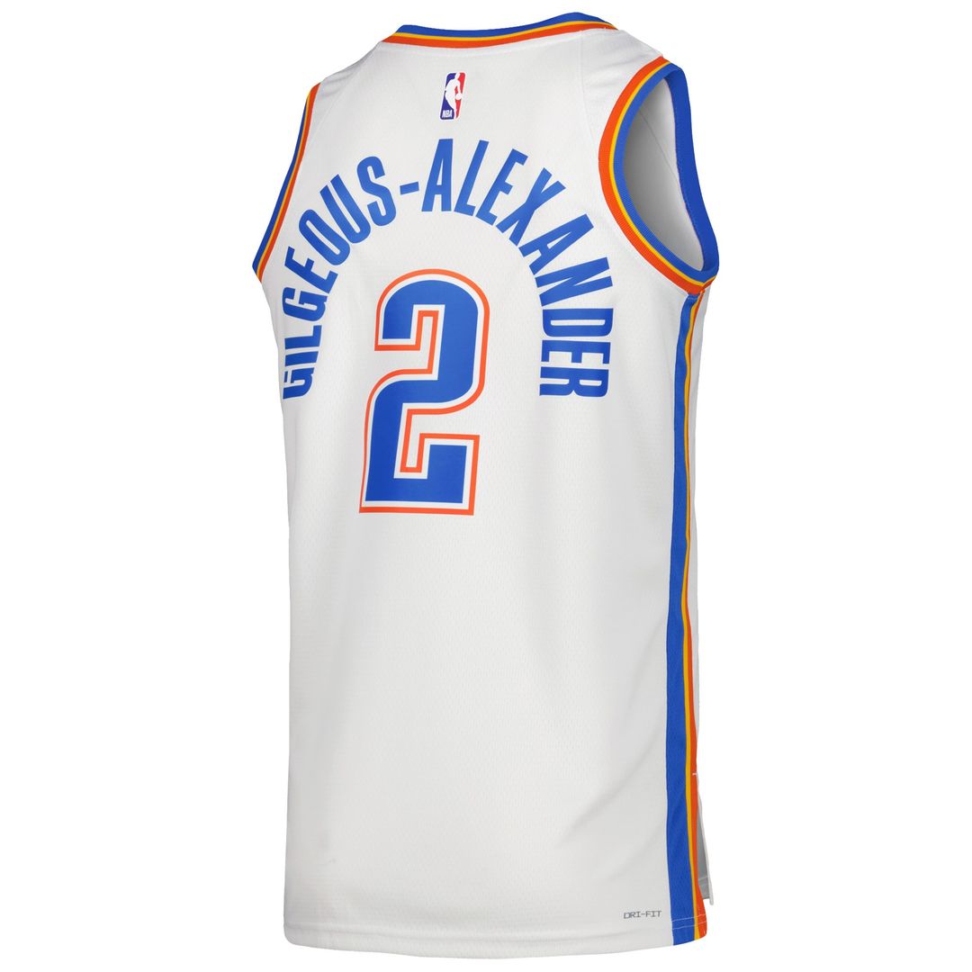 Shai Gilgeous-Alexander Oklahoma City Thunder Nike Unisex Swingman Jersey - Association Edition - White Official NBA Team Apparel Basketball Fan Gear