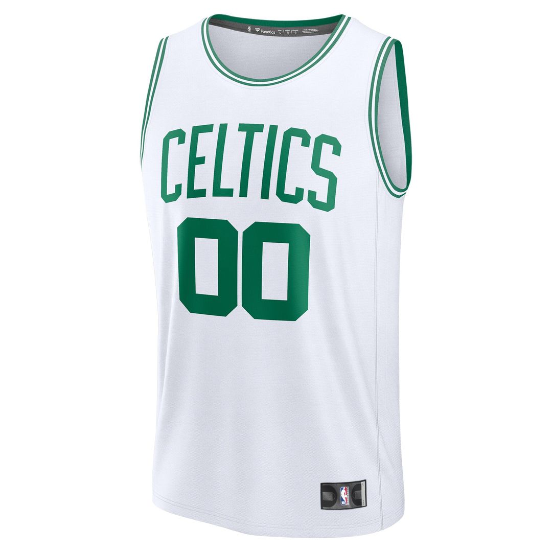 Boston Celtics Fanatics Youth Fast Break Custom Replica Jersey - White - Association Edition Official NBA Team Apparel Basketball Fan Gear