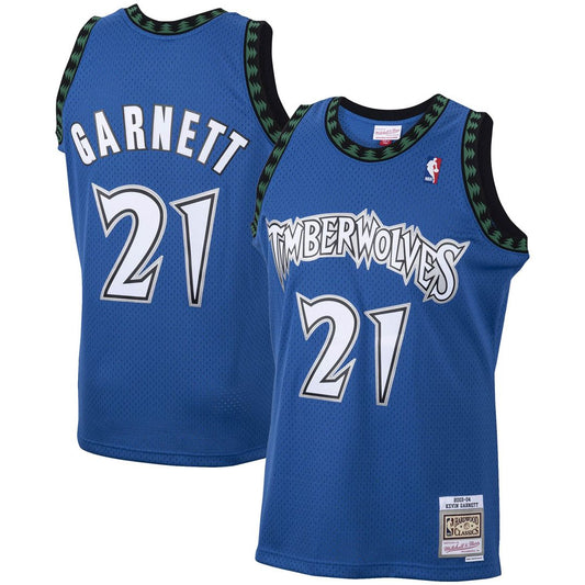 Kevin Garnett Minnesota Timberwolves Mitchell & Ness 2003/04 Hardwood Classics Swingman Jersey - Blue Official NBA Team Apparel Basketball Fan Gear