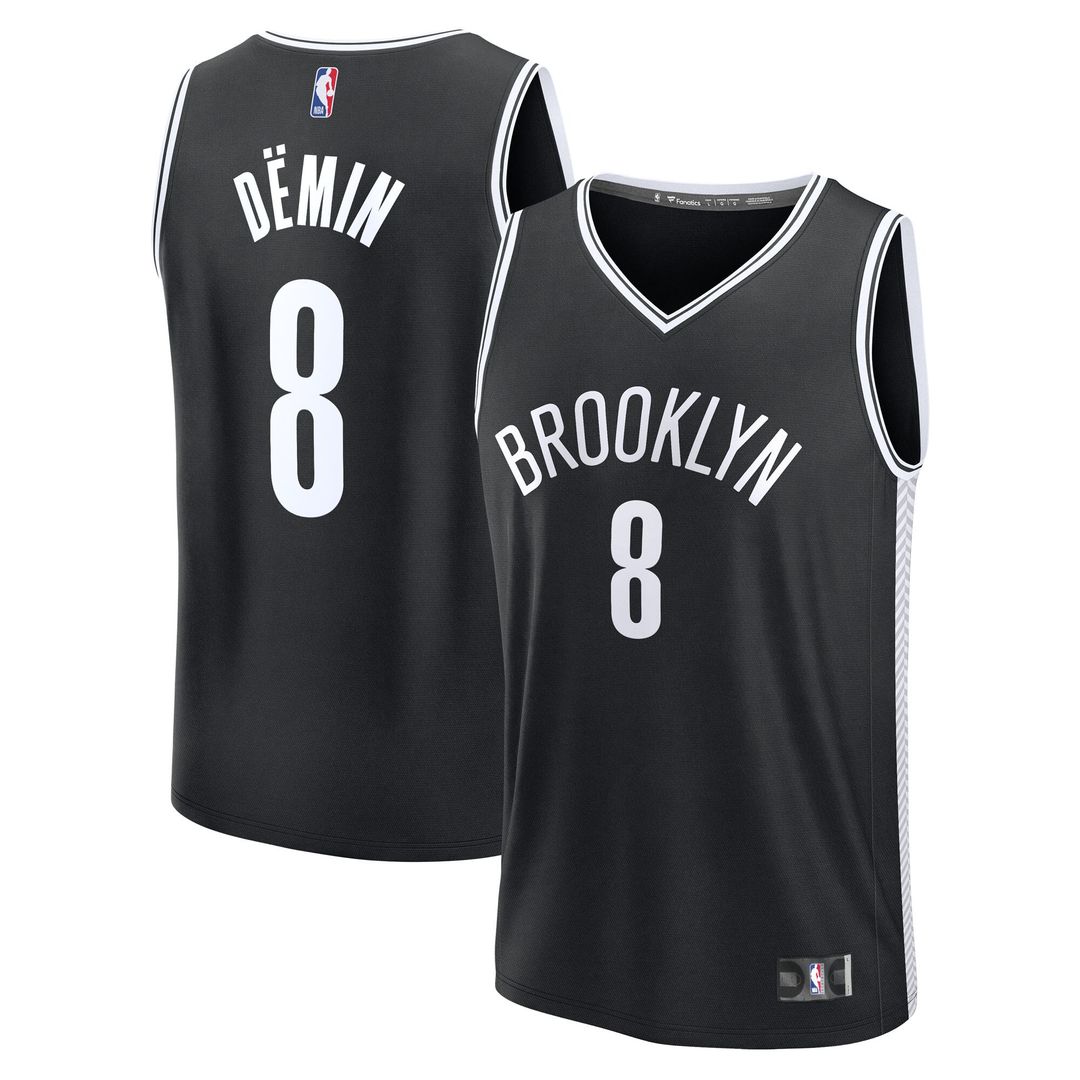 Egor Dëmin Brooklyn Nets Fanatics Fast Break Replica Jersey - Black - Icon Edition Official NBA Team Apparel Basketball Fan Gear