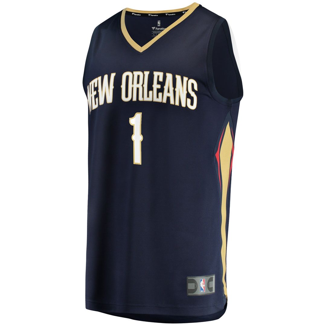 Zion Williamson New Orleans Pelicans Fanatics Fast Break Replica Jersey Navy - Icon Edition Official NBA Team Apparel Basketball Fan Gear