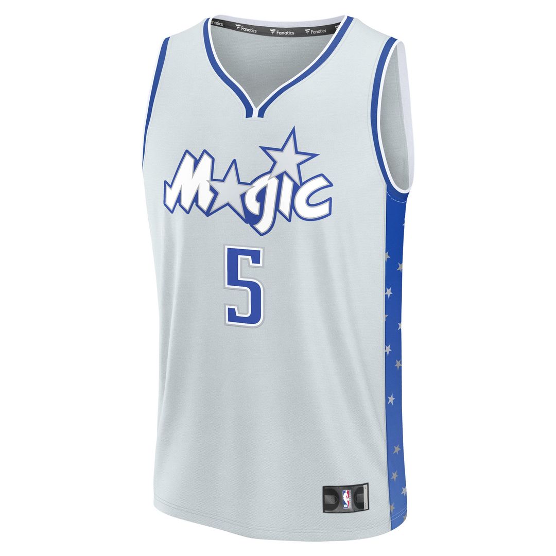 Paolo Banchero Orlando Magic Fanatics 2025/26 City Edition Fast Break Jersey - Silver Official NBA Team Apparel Basketball Fan Gear